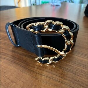 B-Low the Belt Black and Gold Chain Belt